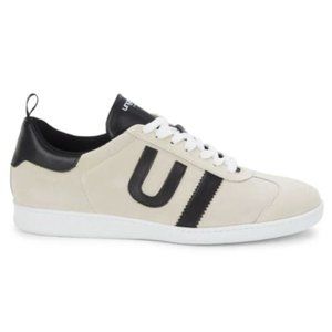 Men's Ungaro Leather Suede Sneakers in Off White, Size 9.5